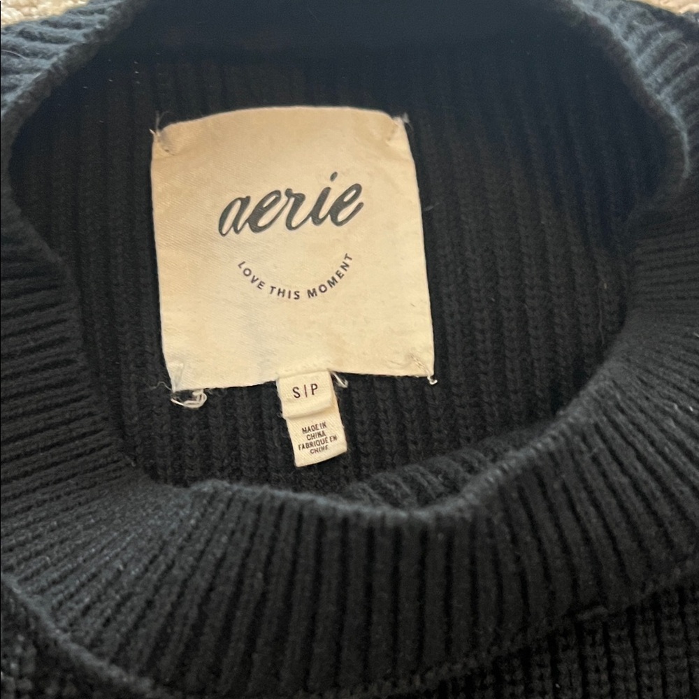 Black Ribbed Knit Sweater - Picture 2 of 2